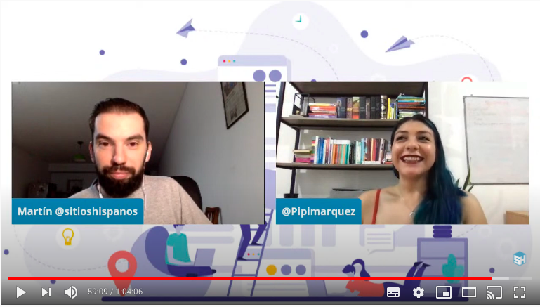 Captura pantalla camara de Silvia Marquez y Martín Di Luzio en vivo