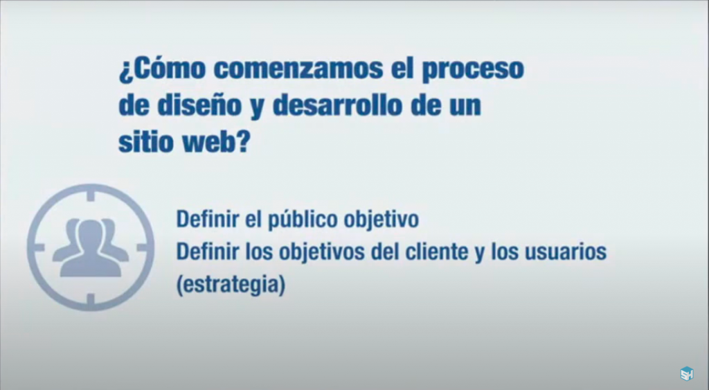 Diapositiva con disparador que indica definir al público objetivo.