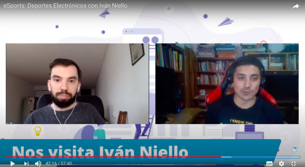 Captura de la charla con pantalla de Ivan Niello y Martín Di Luzio