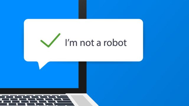 Mensaje en inglés: I'm not a robot.