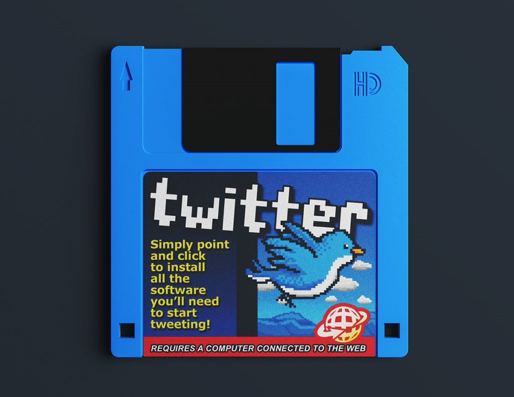 Twitter en un diskete. 